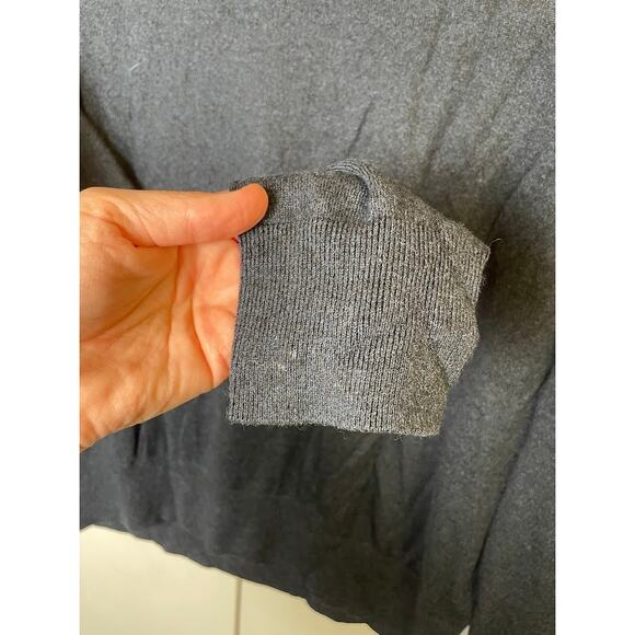 Banana Republic Mens Cashmere Silk Sweater Size Medium Navy Blue Solid V-Neck - Picture 8 of 11